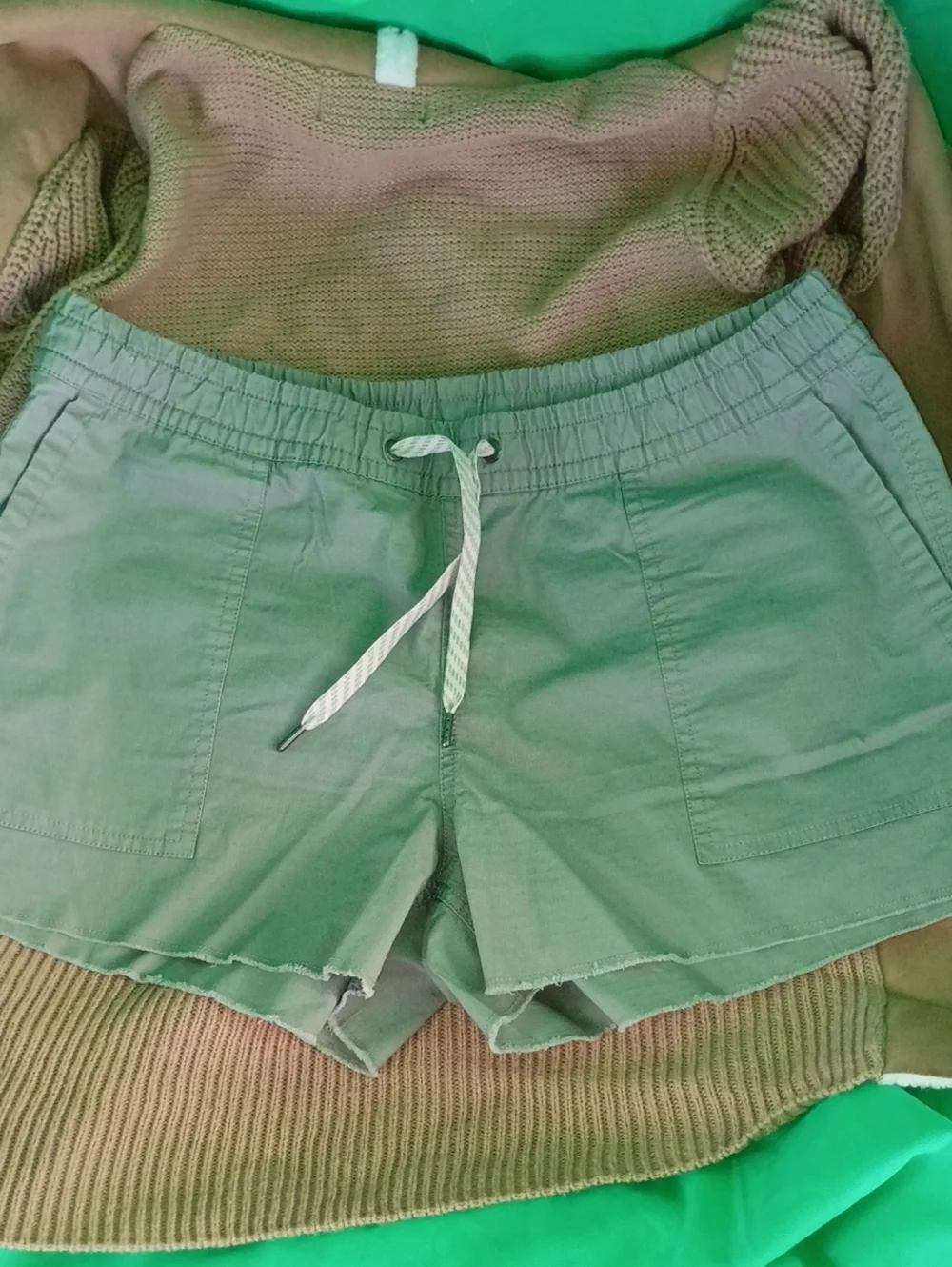 Vuori Olive Green Athletic Drawstring Shorts